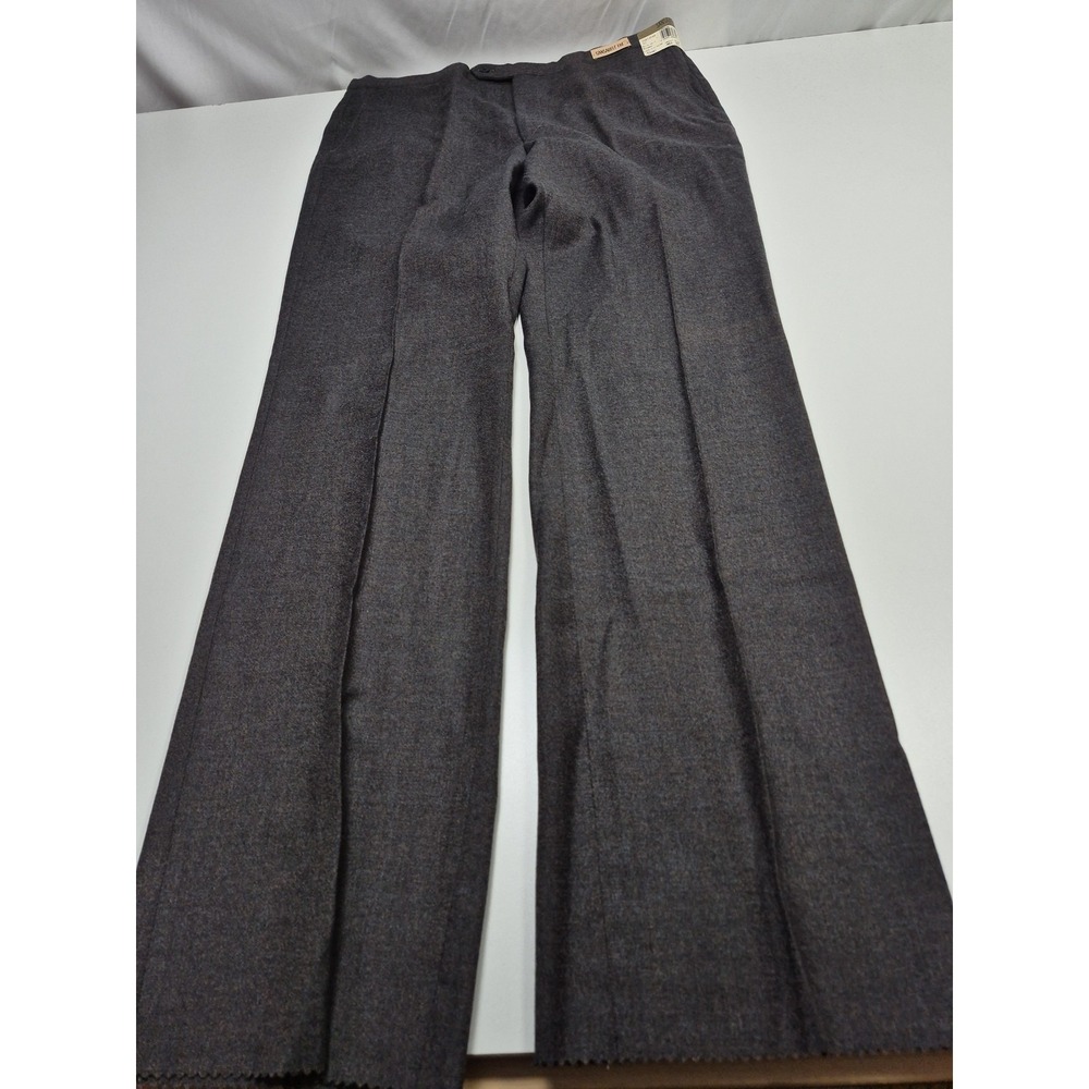VTG Sansabelt Dress Pants Mens 40x36 Gray Wool Poly Flat Front Unhemmed NWT